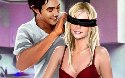 Blindfolded blonde girl waits for sexual pleasure